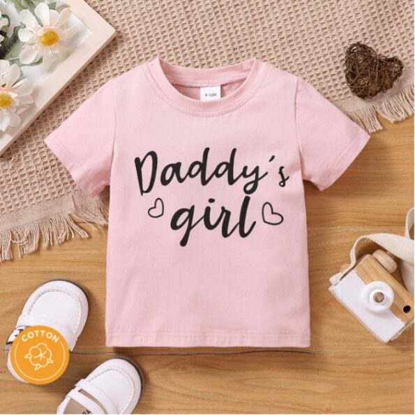 Valentine's Day Baby Boy/Girl 95% Cotton Short-sleeve Letter Print Tee